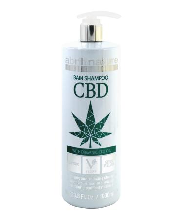 abril et nature - Professional CBD Detox Shampoo - For Stressed Hair - Relaxes Oxygenates and Purifies - Refreshing and Anti-Stress Effect - Cannabis Extract - Vegan - 1000 ml