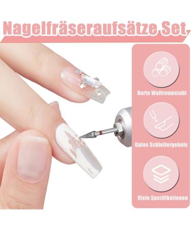 Treki 30 Pieces Fine Ball Nail Cutter Attachment Set and Tip Nail Drill Bits Made of Carbide Professional Diamond Bits for Gel Nails Acrylic Nails Cuticles - Buy Online on GoSupps.com