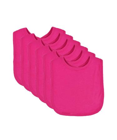 Royal Icon Baby Bibs 0-6 Months & 6-12 Months 100% Organic Cotton Hook and Loop Baby Feeding Bibs - Soft Absorbent Baby Bib - Adorable baby weaning bib For Toddler Boys and Girls Set of 3/6 /12Pc 6 x Fuchsia