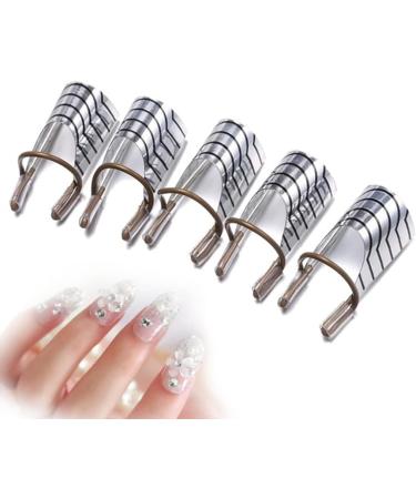 5PCS/SET Reusable Nail Art Extension Forms Guide Acrylic Nail Uv Gel Nail Extention Tips Nails Aluminum Form Guide(Silver) - Buy Online on GoSupps.com