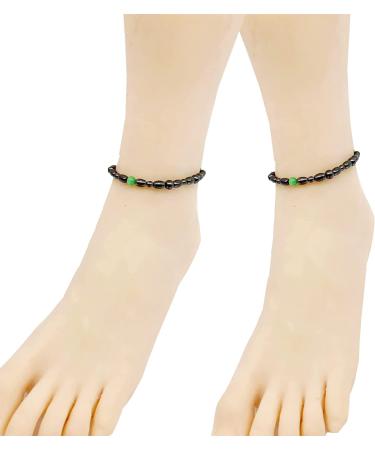 Drkao 2 Pack Women Green Magnetic Anklet Bracelet for Immune Support & Stress Relief - Buy Online on GoSupps.com