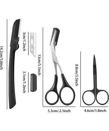 12 in 1 Eyebrow Trimmer Kit with Razor, Scissors, Comb, Brush, and Tweezers - Buy Online on GoSupps.com
