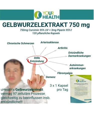 uHealth Goldenseal Extract 750 mg | Vegan Turmeric Capsules - 120 Count | Natural Preservative-Free Dietary Supplement for Immune Support - Buy Online on GoSupps.com