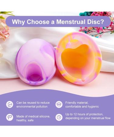 Cliunt Menstrual Disc Set - 2 Reusable Discs (S+L) for Intimacy Swimming & Sports | Purple & Yellow - Buy Online on GoSupps.com