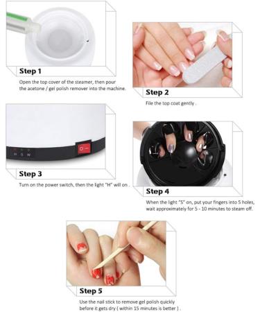 Machine de dissolvant de vernis ongles 36W Dissolvant Vapeur pour Vernis Ongles lectrique portable automatique gel vapeur UV pour retirer le vernis ongles pour Home Salon Beauty - Buy Online on GoSupps.com