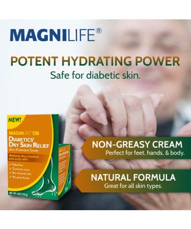 Diabetics' Dry Skin Relief Foot Cream - Natural Solution for Cracked, Scaly Skin - Unscented, Petroleum-Free, Non-Greasy - 4oz - Buy Online on GoSupps.com