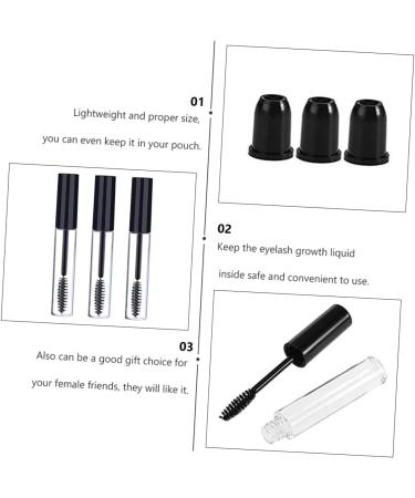 Outanaya 6pcs Eyelash Solution Bottle Portable Eyelash Tube Small Eyelash Bottle Mini Funnel Black Plastic - Buy Online on GoSupps.com