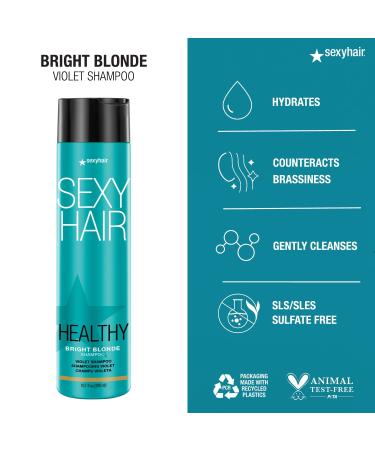 SexyHair Healthy Bright Blonde Violet Shampoo/Conditioner - Counteract Brassiness - SLS/SLES-Free - 10.1 fl oz - Buy Online on GoSupps.com