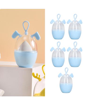 Makeup Blender Storage Containers 5 Pieces Cartoon Makeup Sponge Containers with Hanging Handle