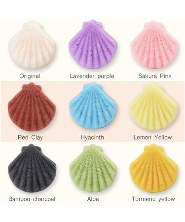 Beaupretty 6pcs Natural Konjac Facial Sponges - Reusable Shell Shape for Deep Cleansing, Exfoliating, and Massage | Face Sponge Set - Buy Online on GoSupps.com