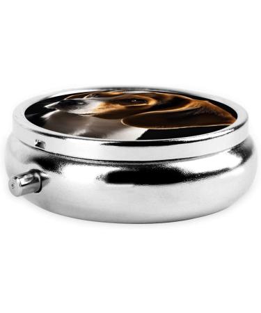 Cute Dog Round Pill Box | 3 Compartment Portable Travel Medicine Organizer - Mini Decorative Pocket Purse for Vitamins & Tablets - Buy Online on GoSupps.com