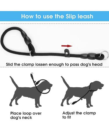 Choke Collar For Dog Training Handmade of Cord with A Limiter Waterproof Black (L) - Buy Online on GoSupps.com