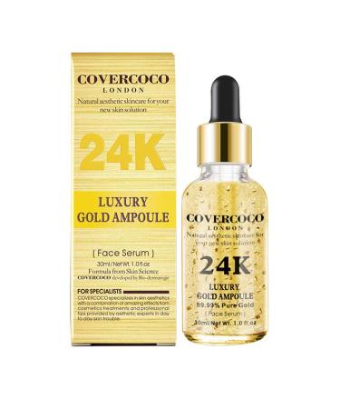 AKARY Face 24K Gold Ampoule Serum Luxury Skin Care Essence Moisturizing Smoothing Making Flawless Elasticity Soft Skin