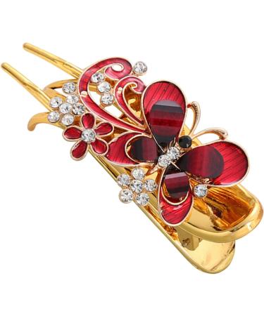 Hair Clip Elegant Delicate Wear Resistance Stylish For Styling Rhinestone(Red) - Buy Online on GoSupps.com