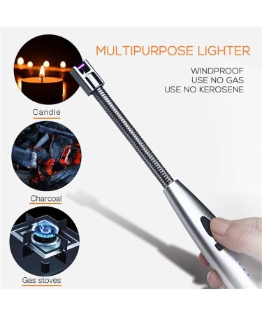 Plasma Arc Candle Lighter USB Rechargeable Long Lighter Flameless Windproof Lighter for Candle Camping Fireplace Kitchen Gift for Mom Women(Blue) - Buy Online on GoSupps.com