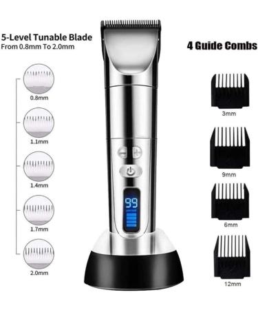 Buy Professional Cordless Hair Clippers for Men - Titanium & Ceramic 3 Speed Settings LCD Display | Best Barber Clippers - Buy Online on GoSupps.com