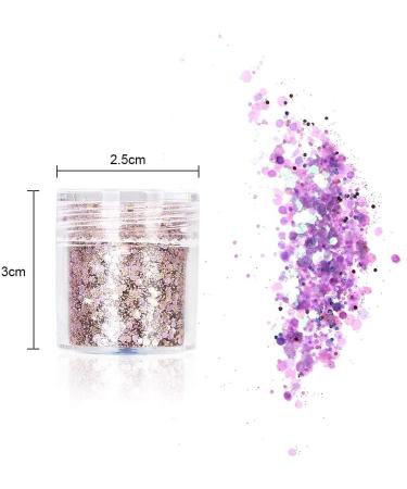 URAQT 16pcs Chunky Glitter Beauty Set - Body, Cheeks, Hair, Festival & Party Makeup - 16 Colors - Buy Online on GoSupps.com