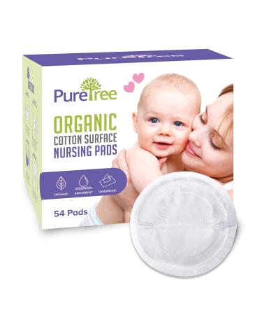 PureTree Organic Cotton Disposable Nursing Pads - for Breastfeeding (1 Box - 100 Pads)
