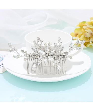 IYOU Crystal Wedding Hair Comb Silver Rhinestone Headpiece Prom Bridal Hair Accessories for Bride and Bridesmaids Silver-B - Buy Online on GoSupps.com