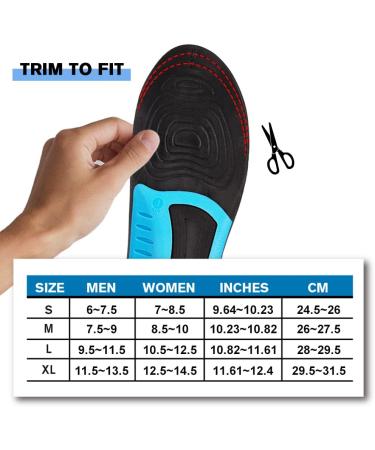 FOOTSECRET Work Comfort Orthotic Insole for Heel Pain and Plantar Fasciitis Relief - Men 9.5-11.5/Women 10.5-12.5 Blue - Buy Online on GoSupps.com