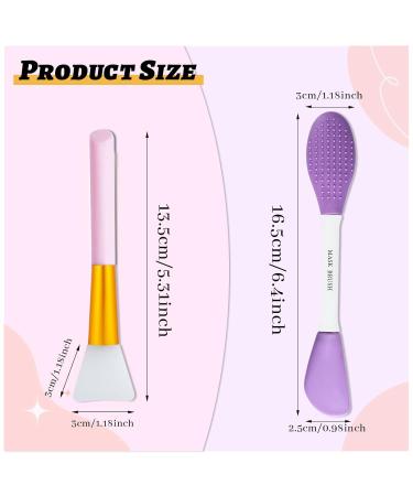 Buy Wishlotus 2Pcs Silicone Face Mask Brushes - Reusable Applicators for Skincare & Makeup | Pink & Purple | International Shipping - Buy Online on GoSupps.com