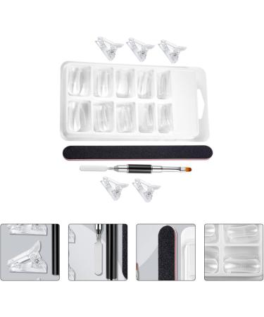 POPETPOP 2 Sets nail extension set dual ended brush coffin nail forms Extension Dual Nail Builder DIY nail art tool manicure kit Manicure Extending Nails plastic crystal clip with scale 17.8x1.2cmx2pcs As Shownx2pcs - Buy Online on GoSupps.com