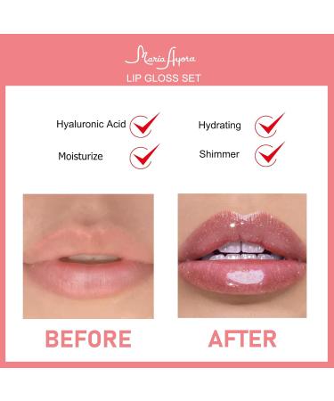Buy Lip Gloss Gift Set | Hydrating & Plumping 6 Shimmer Colors Vegan & Cruelty Free Paraben Free - Buy Online on GoSupps.com
