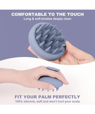 Aimike Scalp Massager Shampoo Brush - Soft Silicone Hair Scrubber for Dandruff Removal and Hair Growth - Blue Haze - Buy Online on GoSupps.com