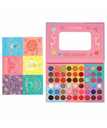 Shimmer Eyeshadow Palette | 54 Colors Matte Shimmer Eye Shadow | Long Lasting Smooth Velvet Texture Eye Shadow Palette Makeup For Women Girl Halloween Makeup Hersil