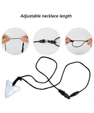 3-Piece Silicone Chewing Necklace Set for Kids - Safe & Sensory Bite Rings | Pearl White Black Khaki - Buy Online on GoSupps.com