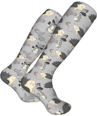 Gray Hedgehog Raccoon Compression Socks for Men & Women | 15-20 mmHg Support for Running & Cycling | International Shipping - Buy Online on GoSupps.com