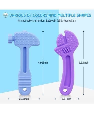Sungwoo Teething Toys 2 Pack for Babies 0-12 Months | Food Grade Silicone Teether for Newborn Boy Girl | BPA Free & Non-Toxic Chew Toys - Buy Online on GoSupps.com