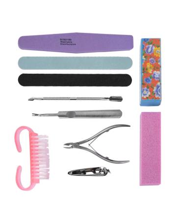 10 pieces Professional nail art manicure pedicure tool set nail grinding sponge files buffer polish buffer for nails grinding blocks set