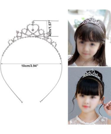 Shop Crown Princess Girl Tiara Set - 6 Piece Heart Shaped Crystal Wedding Headband for Birthday & Party - International Shipping Available - Buy Online on GoSupps.com