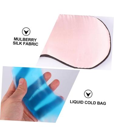 Angoily Silk Eye Mask with Ice Sheet Pink Gel Sleeping Mask for Kids & Adults | 21x9cm Facial Eye Plaster for Relaxation & Sleep - Buy Online on GoSupps.com