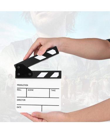 Mini Acrylic Director Clap Board with Pen - Black and White Movie Film Scene Clapperboard for Shoot Props and Home Decoration - Buy Online on GoSupps.com