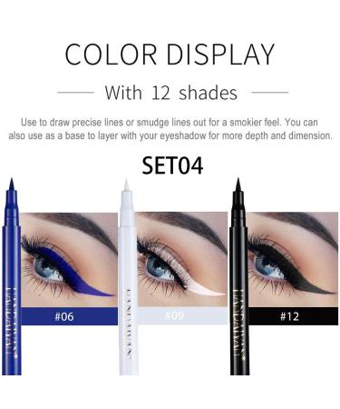 Waterproof 3Pcs Blue White Black Colored Eyeliner Set for Long-Lasting Colorful Eye Makeup - Buy Online on GoSupps.com