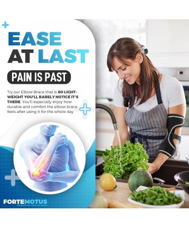 Elbow Brace Support for Cubital Tunnel Syndrome | Tendonitis Splint for Men & Women | Premium Black Medium Elbow Support & Protection - Buy Online on GoSupps.com