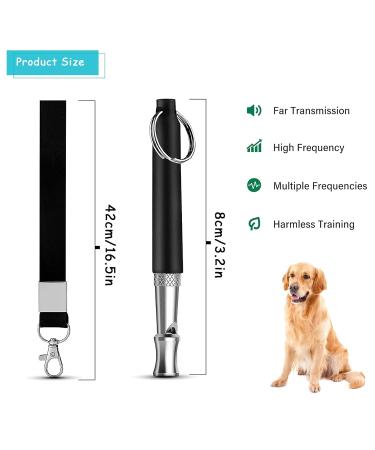 GTHJEXZ Dog Whistle to Stop Barking Dog Training Whistle for Recall and Barking Control with Lanyard Strap Professional Dog Whistles 4 Pack (Black) - Buy Online on GoSupps.com