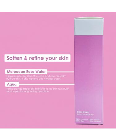 Rose Water Toner for Face & Hair - 100% Natural Moroccan Rose Petal Water | Alcohol-Free & Vegan | Hydrates & Freshens Dry Skin (4 fl.oz./120 ml - Buy Online on GoSupps.com