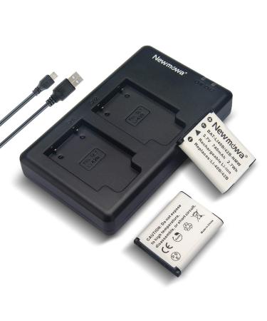 Newmowa Li-42B Replacement Battery (2 Pack) and Dual USB Charger Kit for Olympus Li-42B/Li-40B,Fujifilm NP-45S and Olympus Stylus 1040 1060 1070 7000 7010 7020 7030 7040 Tough 3000 TG-310 TG-320 VR310