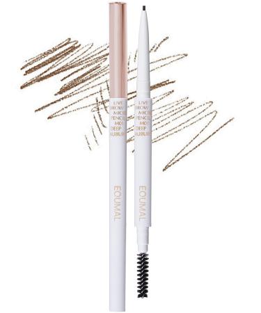 EQUMAL Live Brow Micro Pencil - Ultra Fine 1mm Tip Mimics the Look of Real Hair   Sweatproof Eyebrow Makeup with 360  Spoolie Brush to Shape  Define  Combs  Tame & Fill Brows (M01 DEEP AUBURN)