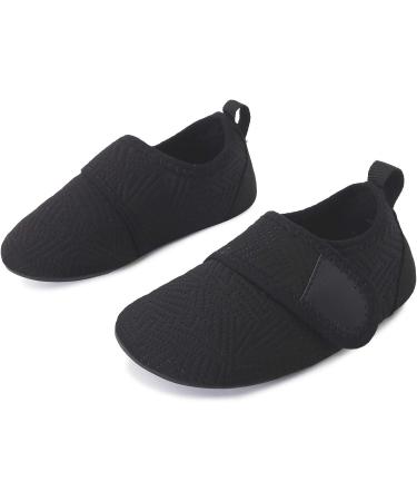 L-RUN Toddler Water Shoes | Barefoot Aqua Socks for Beach Pool Surfing | Kids Swim Shoes 9.5-10 Toddler | Strip Black - Buy Online on GoSupps.com