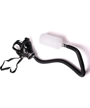 Latex Cosplay Gas Mask - White Full Half Face Fetish Mask with 2L Breathing Bottle - Buy Online on GoSupps.com