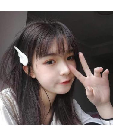 Beaupretty Plush Angel Wing Hair Clips - 4 Pairs Cute Cartoon Hairpins for Girls & Women | Slipproof White & Pink - Buy Online on GoSupps.com