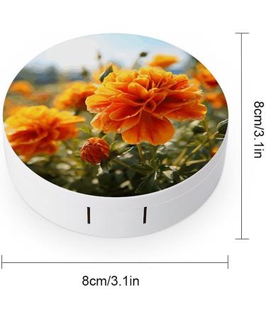 Marigold Flower Contact Lens Case - Autumn Floral Print Travel Care Box - Buy Online on GoSupps.com
