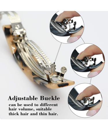 6 Pack Large Hair Barrettes for Women - Tortoise Design - Retro French Style Clips for Thick & Thin Hair - Buy Online on GoSupps.com