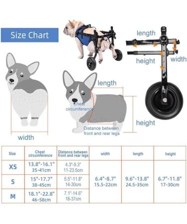 Adjustable Dog Wheelchair for Back Legs Small Dog Wheel-Chair Dog Wheelchair Trolley Disability Dog Wheelchair Back Leg Rehabilitation Aid for Small Dogs X-Small - Buy Online on GoSupps.com