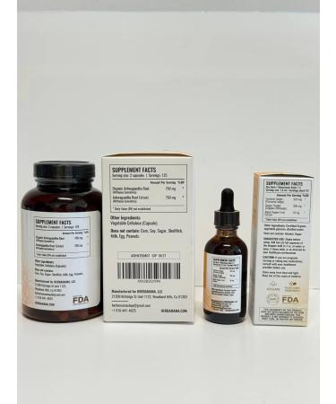 HERBAMAMA Ashwagandha and Turmeric Ginger Kit - Bundle of 1500 mg Ashwagandha Root Capsules & Turmeric Ginger Tincture 2 fl oz - Vegan Non-GMO Sugar & Alcohol-Free - 2 Pack - Buy Online on GoSupps.com