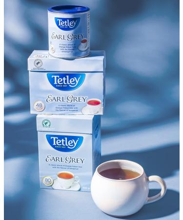 Tetley Earl Grey Decaffeinated Black Tea - 48 Tea Bags 96 Grams - Buy Online on GoSupps.com